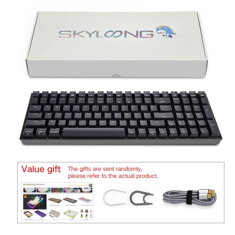 SKYLOONG Mechanical Keyboard GK96 96 Keys RGB Hot Swappable Glacier Mechanical Switchs Wired Gaming Keyboards for Tablet Desktop. 