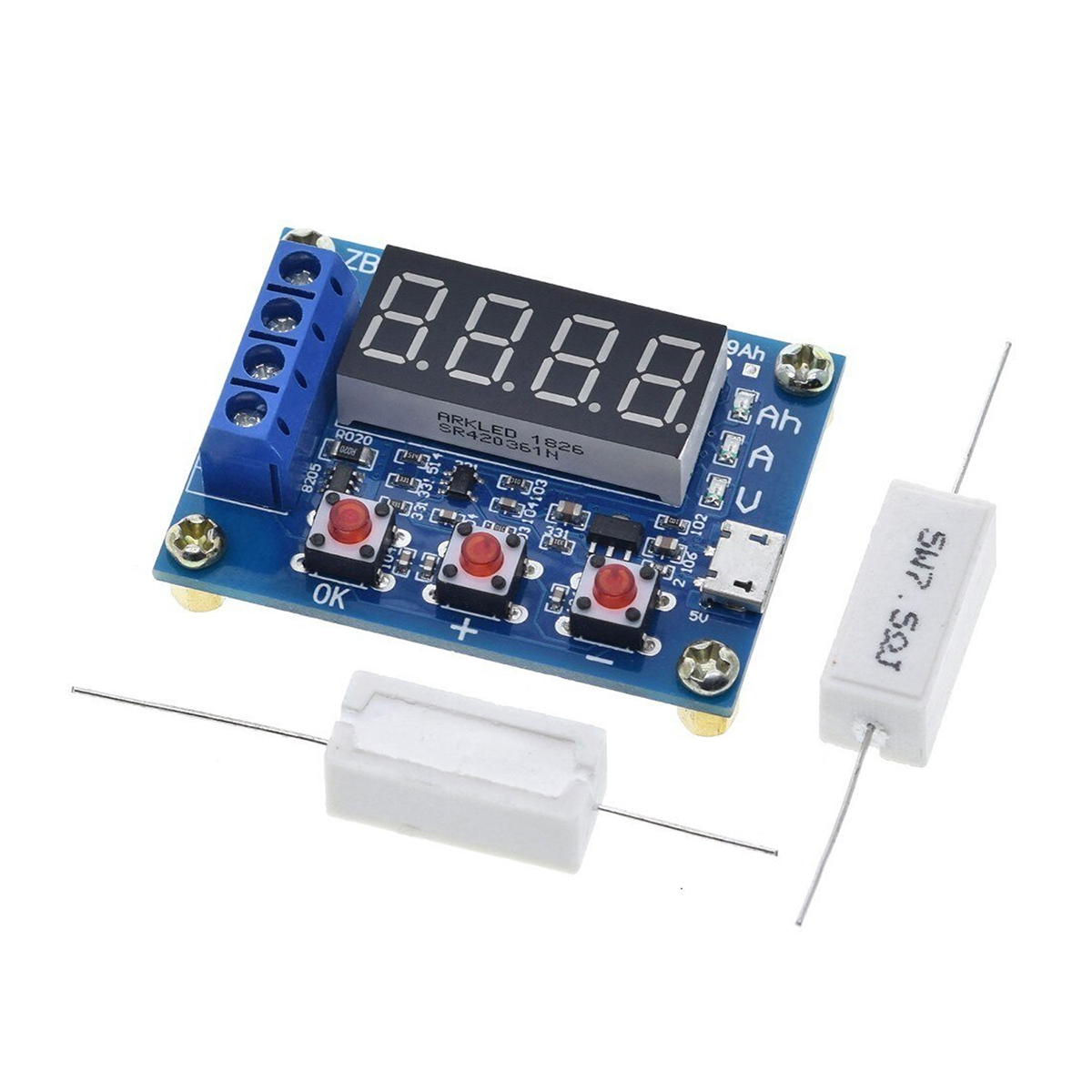 Hw-586 Zb2L3 1.2V 12V 18650 Li-Ion Lithium Battery Capacity Tester Resistance Lead-Acid Battery Capacity Meter Discharge Tester - Power Bank Circuit. 