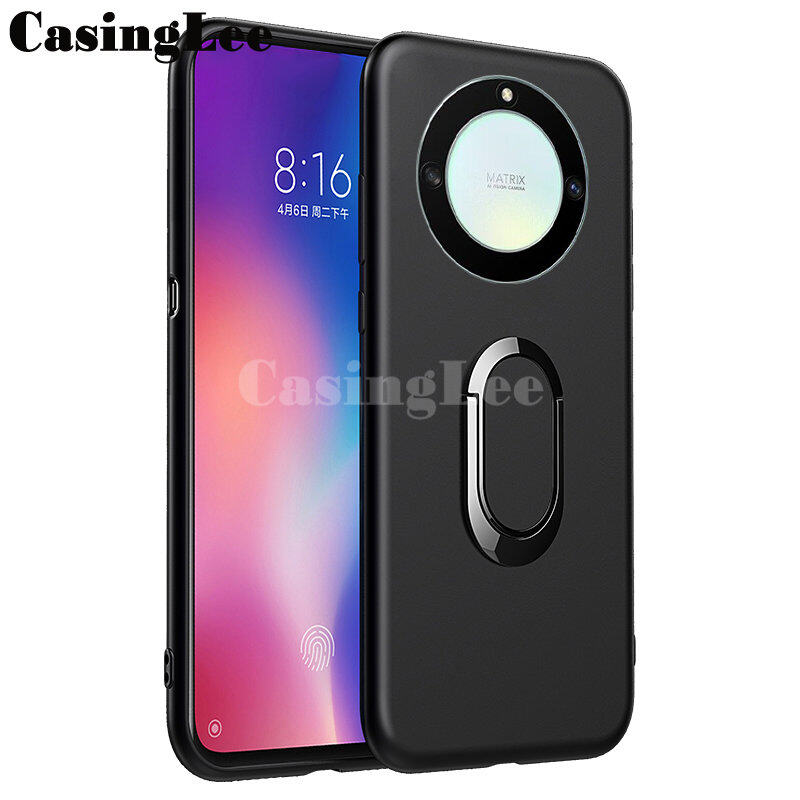 For Honor X9A Case Soft matte full Protector Shockproof Car Magnetic Holder Ring Phone Cover Casing hp Honor X9A Phone cases. 