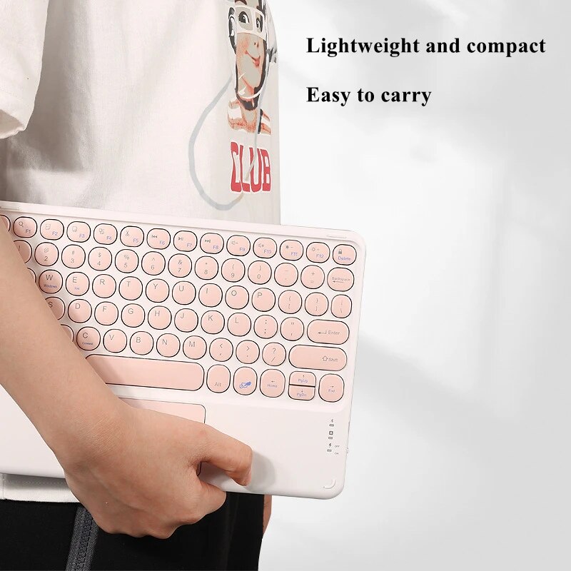 For iPad Keyboard With Touchpad Bluetooth-compatible Wireless Keyboard For iPad Pro Air for Xiaomi Huawei Tablet Android Windows. 