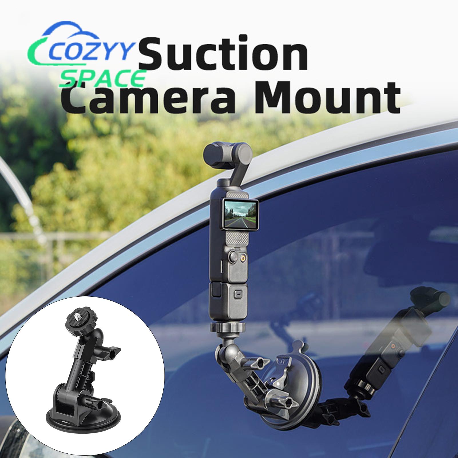 Car Suction Cup Mount for Action Camera Cooling Frame Osmo Pocket 3 Car Mount Stabilizer Adapter Camera Accessory for Smooth Shots Adjustable Car Mount