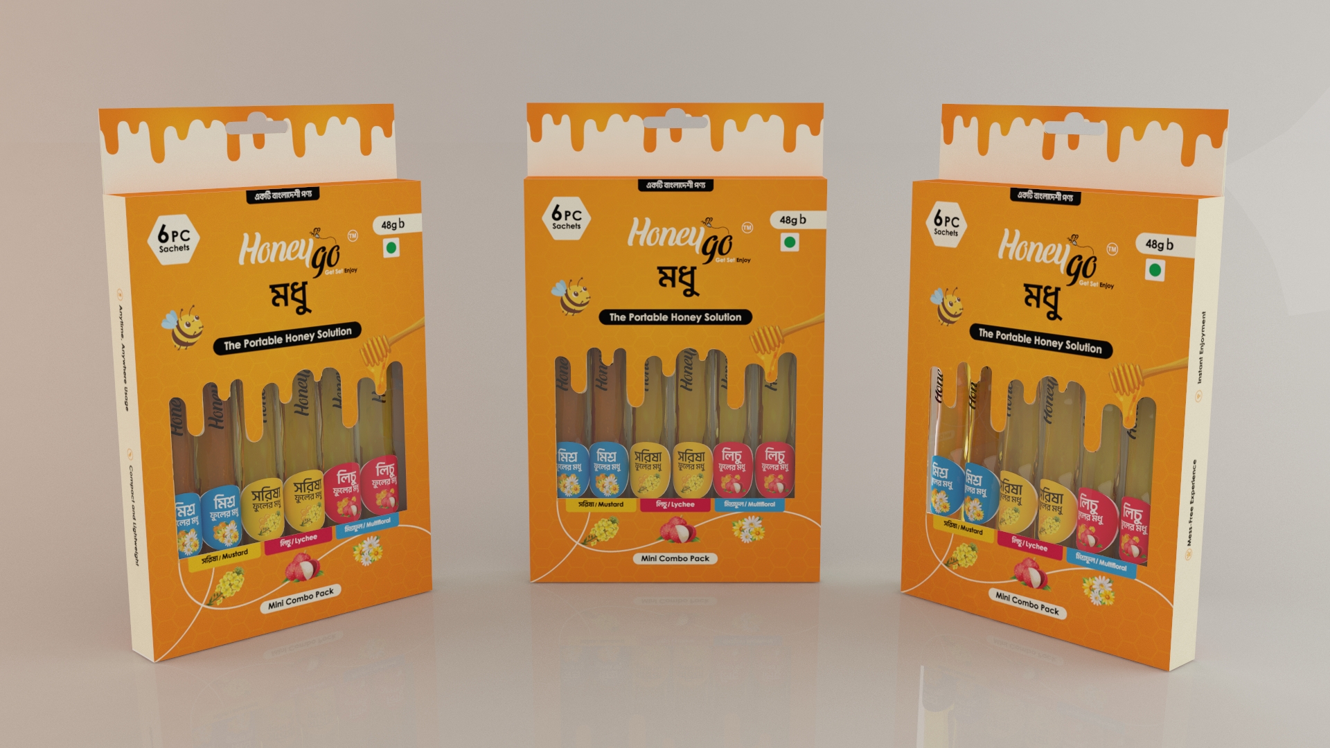 HoneyGo Mini Combo Pack 48gm_6 Sachets. 