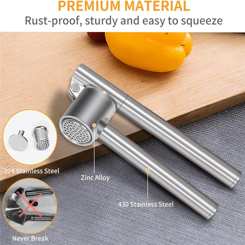 Garlic Masher 304 Stainless Steel Mincer Crusher Rust Proof Anti-Corrosion Dishwasher