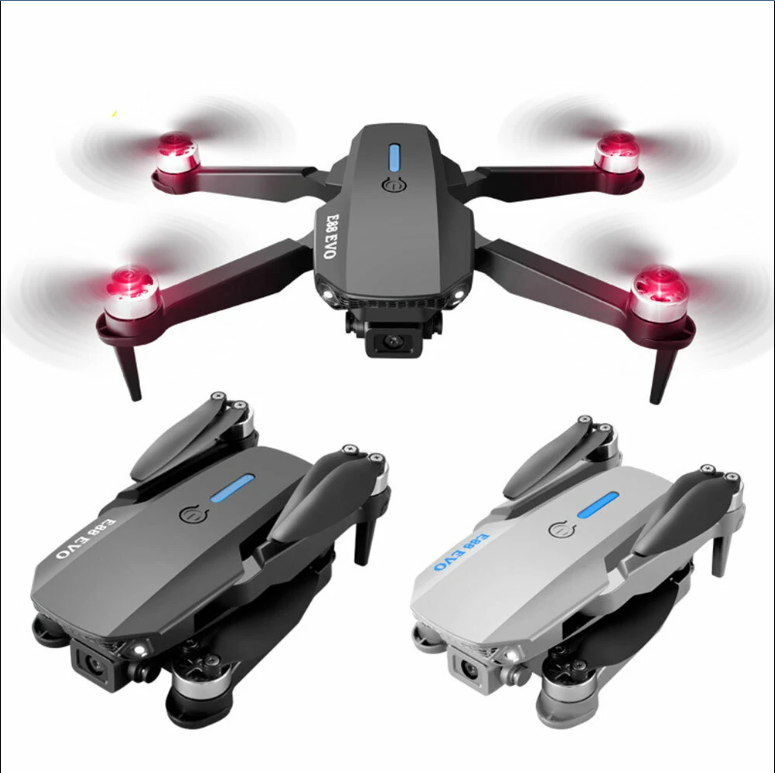 FLH-E88 Max Mini Drone, Duel Camera , Duel Battery Brashless 4K HD Dual Camera Intelligent Following UAV Dron Headless Mode Optical Flow Hover Professional FPV RC Drones E88. 