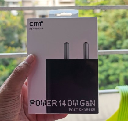 CMF by Nothing 140 W Power GaN 5 A 3 Port Mobile Charger with Detachable Cable  (Dark Grey, Cable Included). 