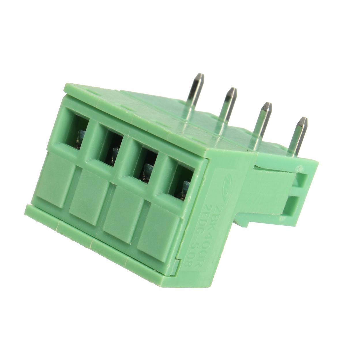 5Pcs Screw Terminal Block 4 Pin 5.08mm Pitch Male Female Plug-in L Type Right Angle Connector Screw Terminal PCB Audio Video Accessories. 