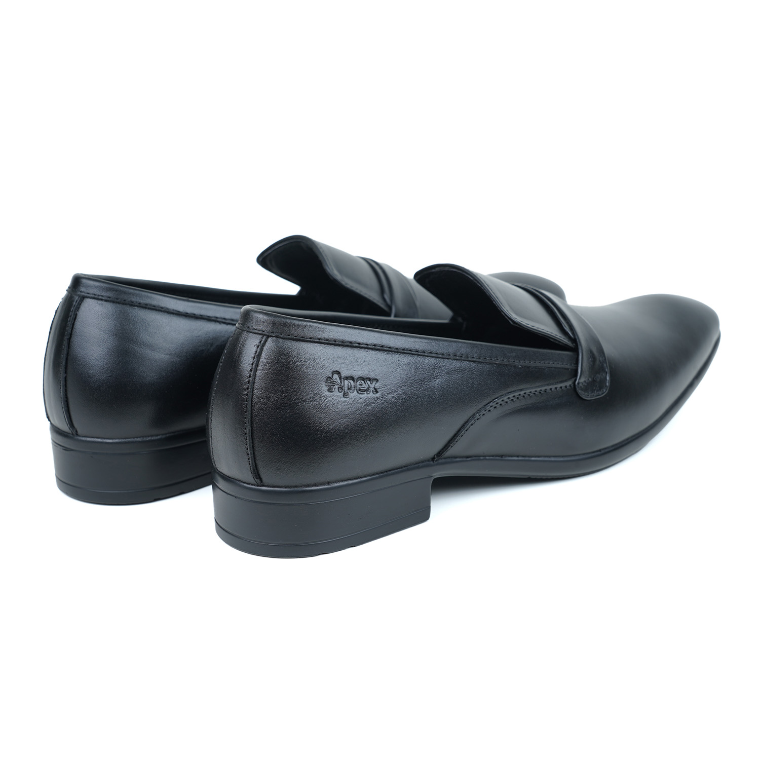 Apex Black Leather Dress Shoe For Men. 