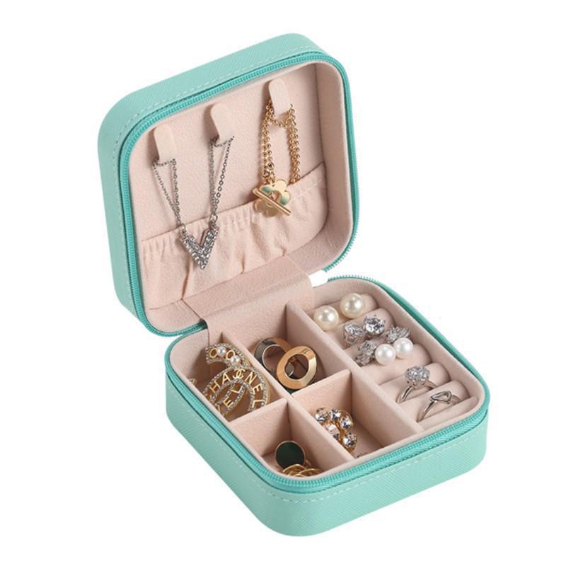 Portable Travel Ladies Jewelry Box for Rings, Pendants, Earrings, Necklaces, Organizer for Birthday Festive Christmas Gifts