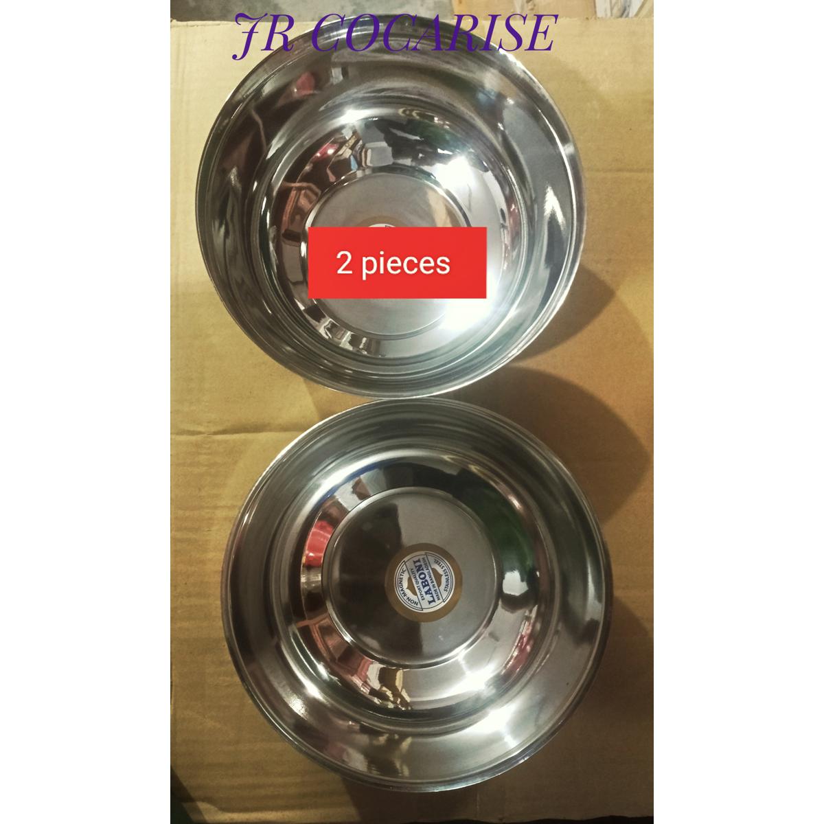 AC Big Bati set/ Big AC Bati set/tol Bowl set/Steel Bati set-Stainless Steel-(2 Pieces)-(Diameter-19cm)