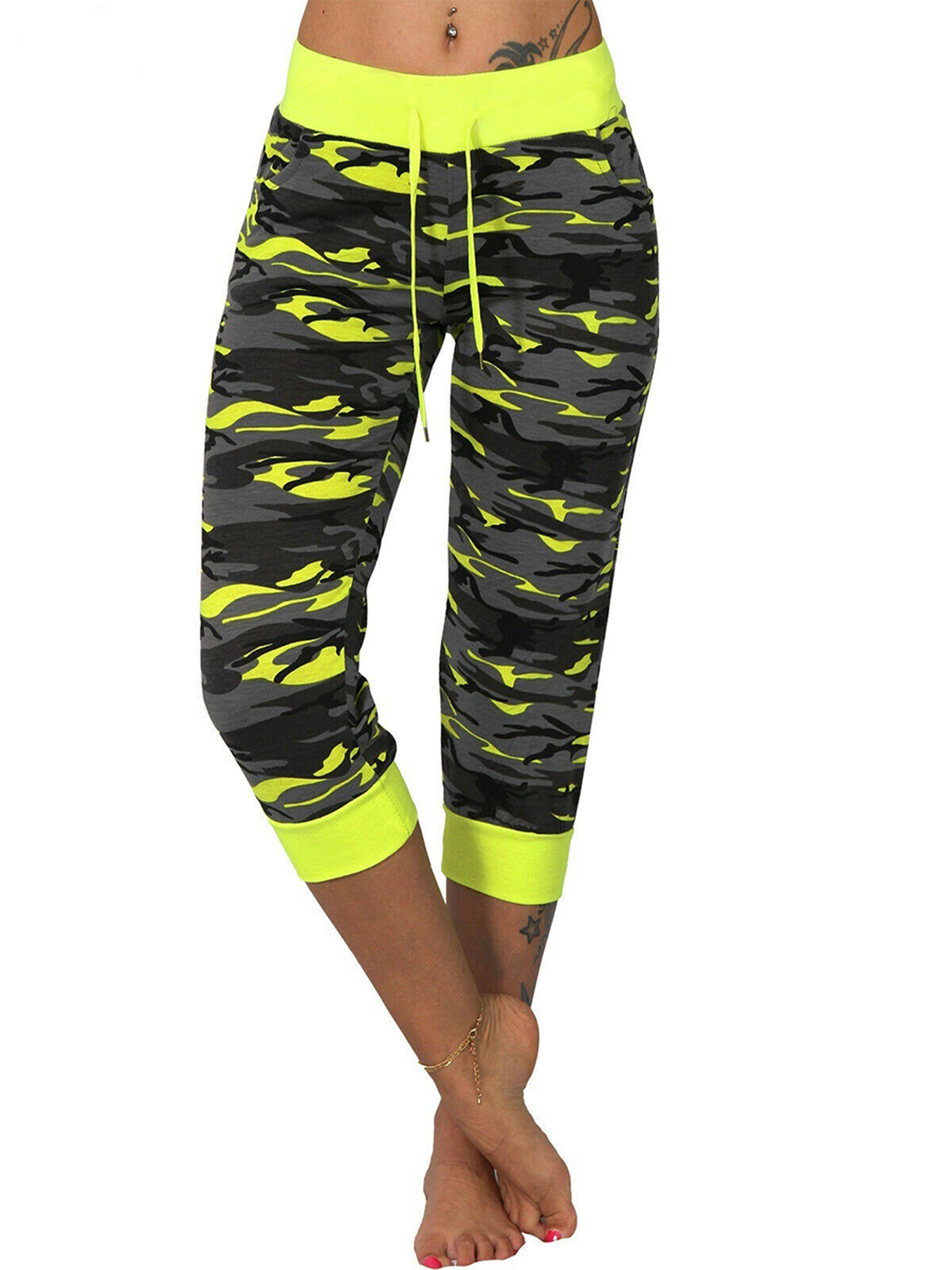 Women's High Waist Camouflage Capri 