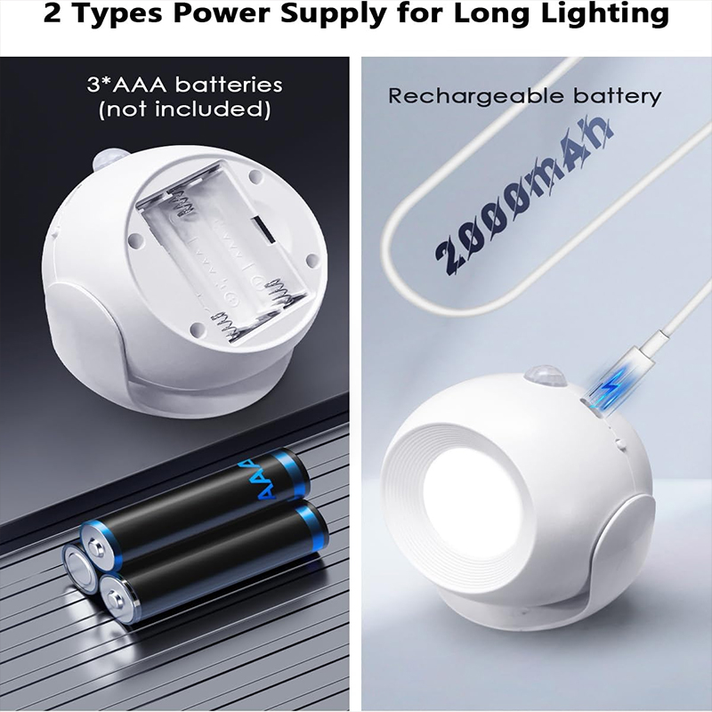 Led Motion Sensor Wall Lamp Touch 360 Rotatable USB Recharge Wireless Portable Night Light For Bedroom Reading Lamp. 