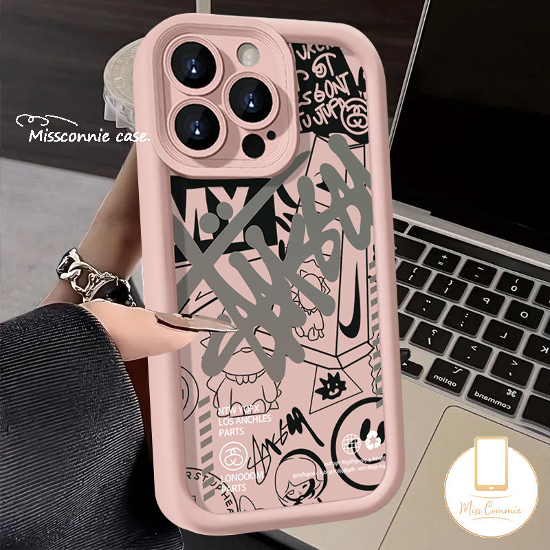 Trendy Brand Stussy Case For Realme C51 C65 C11 C53 C55 C25Y C67 C21Y 5s 11 6i 7i 5i 9i 8i C15 C35 C33 C20 C25 C12 Note 50 C30 C20A C31 C17 C21 Graffiti Cute Smiley Soft Cover. 