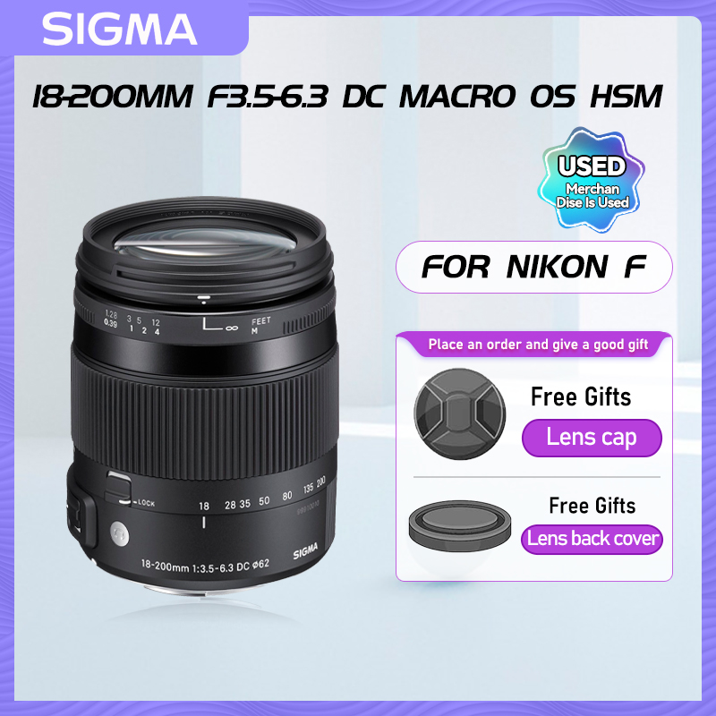 Sigma 18-200mm F3.5-6.3 DC MACRO OS HSM APS-C Wide Angle Zoom Digital SLR Camera Lens for Canon 6D II Nikon 18 200 3.5-6.3（Used）. 