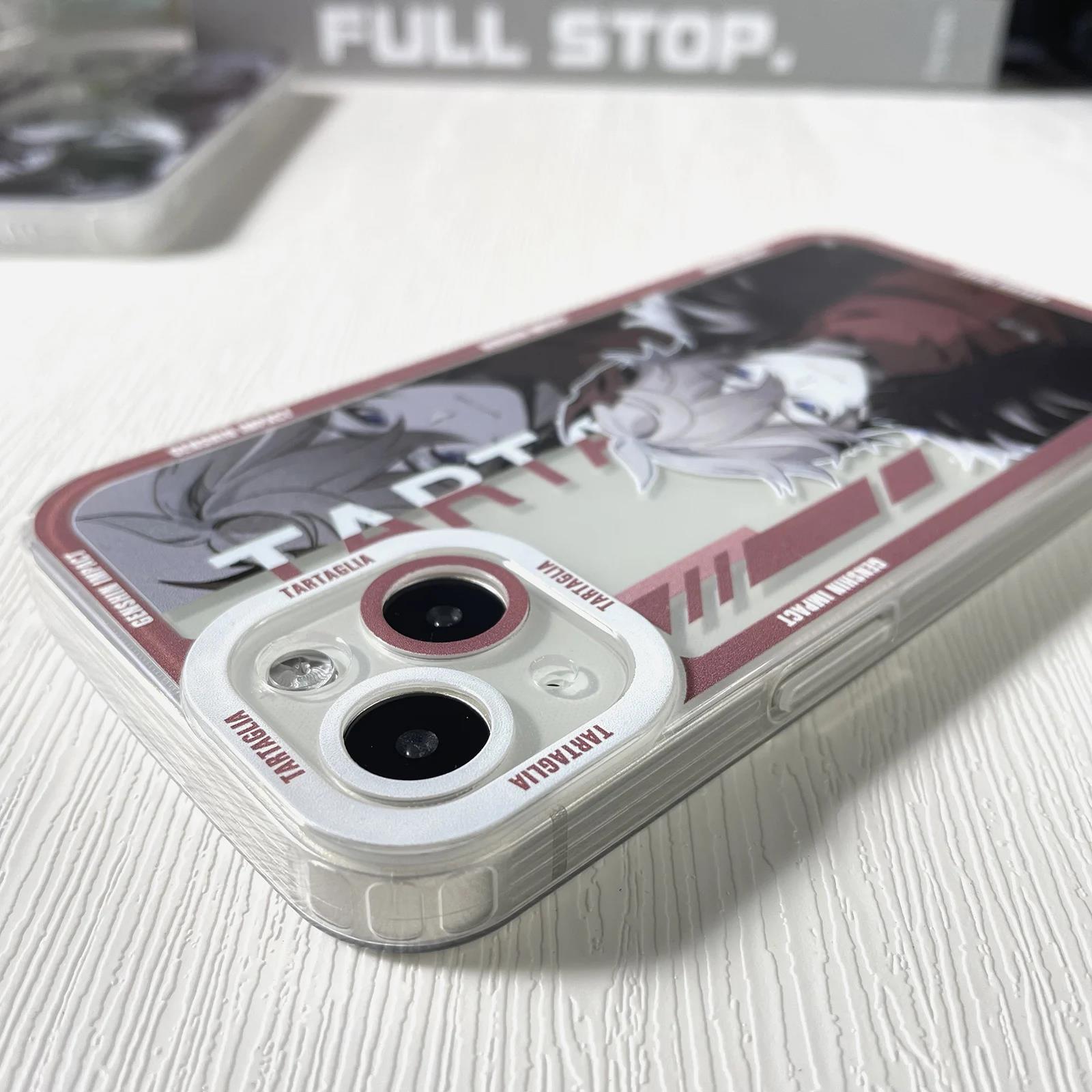 Genshin Impact Arlecchino Phone Case For iPhone 15 14 13 12 11 Pro Max Plus XR Mini SE XS XR 7 8 Soft Transparent Cover Dottore. 