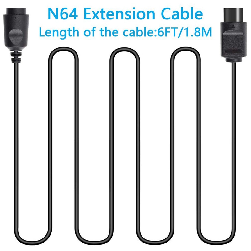 4 Pack 6Ft N64 Controller Extension Cable Cord for Nintendo 64 N64 Controller. 