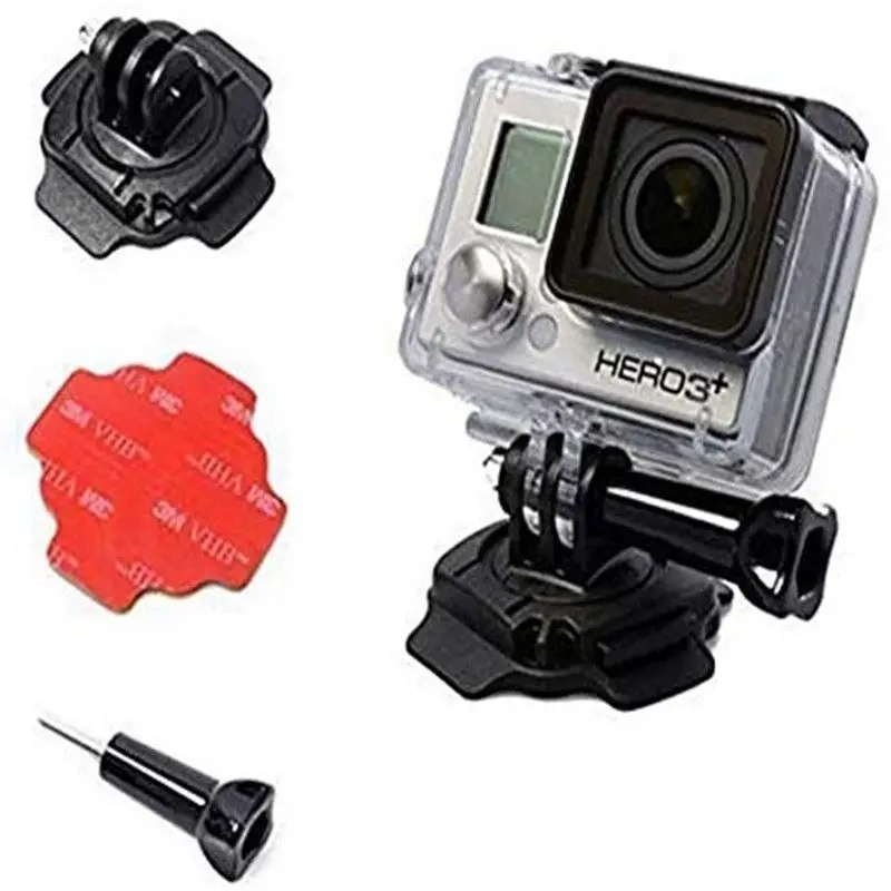 360 Degree Rotating Helmet Mount for Gopro Hero 7 6 5 Session 4/3+/3/2/1 Screw 3M Adhesive Sticker Adapter Holder Sport Camera. 