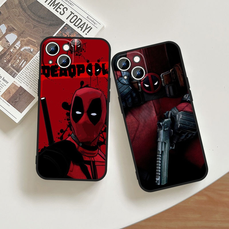 Marvel Deadpool Phone Case For Apple iPhone 14 13 12 11 Pro Max mini XS XR X 8 7 6S 6 Plus Black Soft Funda Back Coque Cover. 