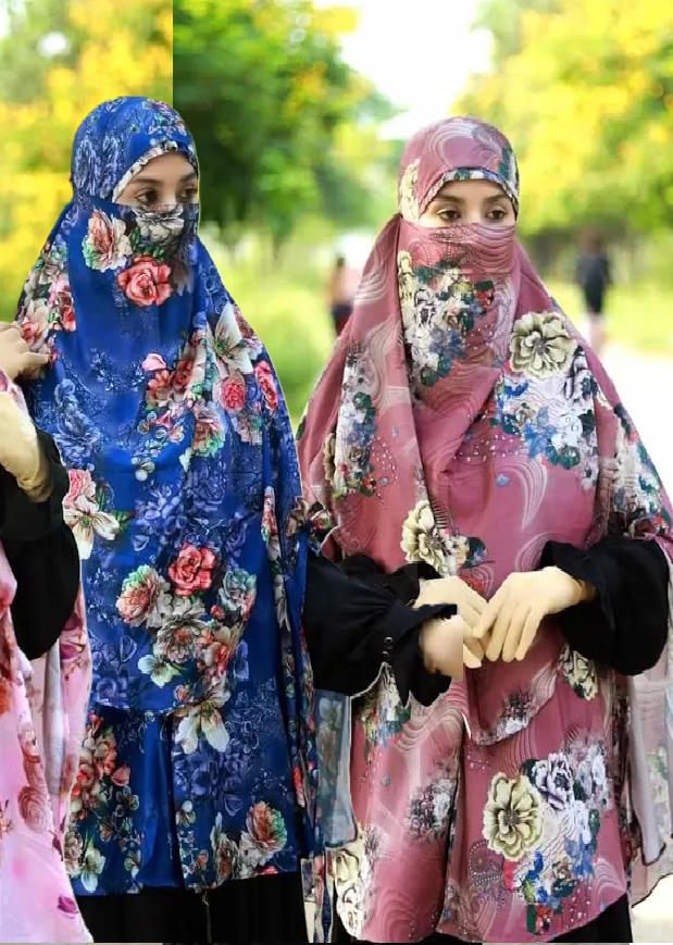 2 Pis only 1500tk,school and College or any where , butterfly 5 Colors georgette hijab, soft and comfortable hijab for girls ( Instant ready hijab). 