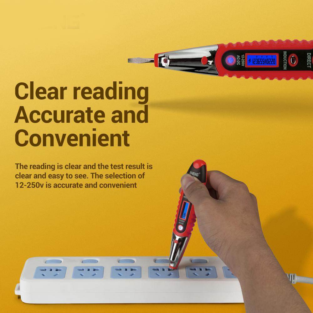 Digital Tester Pen AC/DC 12-250V LCD Display Electrical Accessories. 