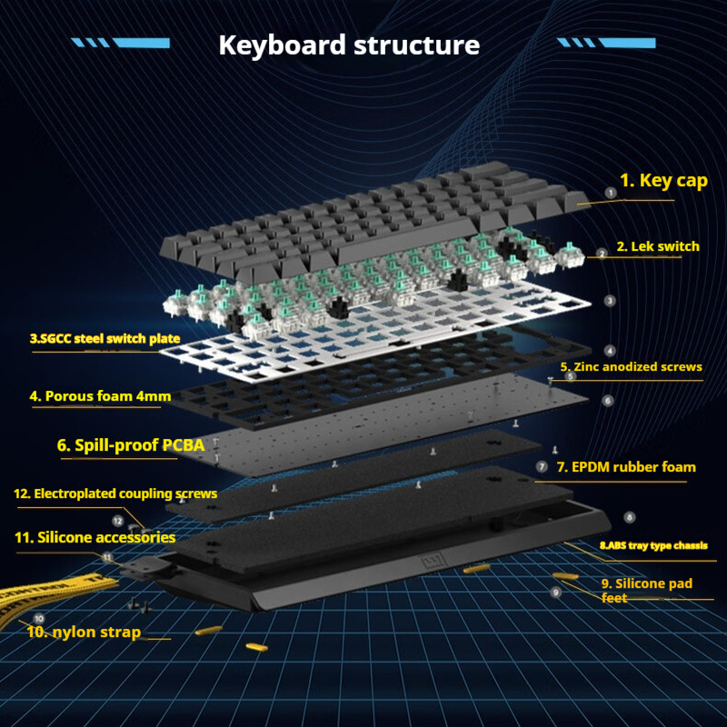 Wooting 60HE Customized Magnetic Axis Mechanical Keyboard wired Lightweight Gaming PBT CSGO Valorant Electronic Sports Laptop. 