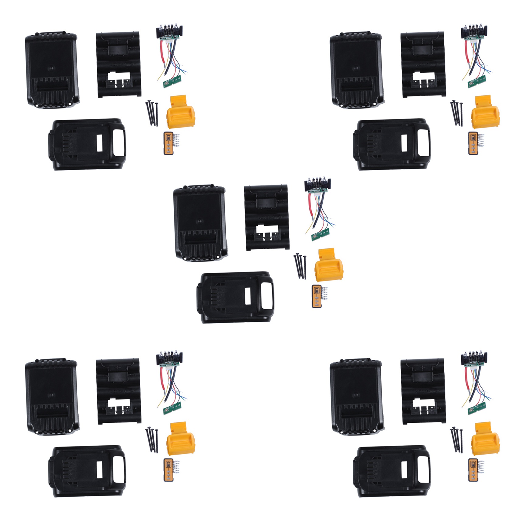 5X for Dewalt 18V 20V Replacement Plastic Case 3.0Ah 4.0Ah DCB201,DCB203,DCB204 Li-Ion Cover Parts