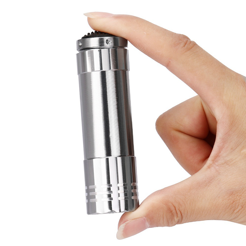 Portable Mini Aluminum Multifunction 9LED Flashlight Torch Light Pocket Lamp. 