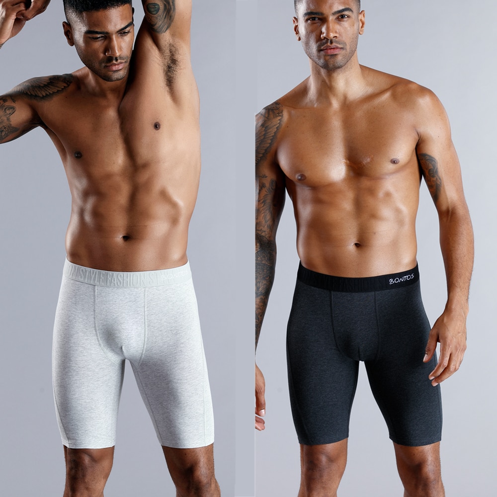 Long Men Boxer Underwear Men Underware Boxer Shorts Mens Cotton Long Leg Boxers Underpants for Brand Quality Pouch Panties. 