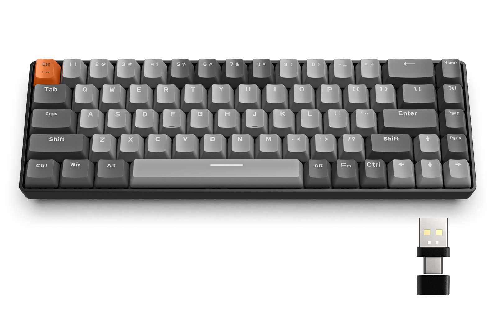 Attack Shark x ZIYOULANG K68 Wireless Mechanical Keyboard, 68 Keys Layout, BT 5.0/2.4G, 2-in-1 USB-C Receiver, Hot Swappable. 
