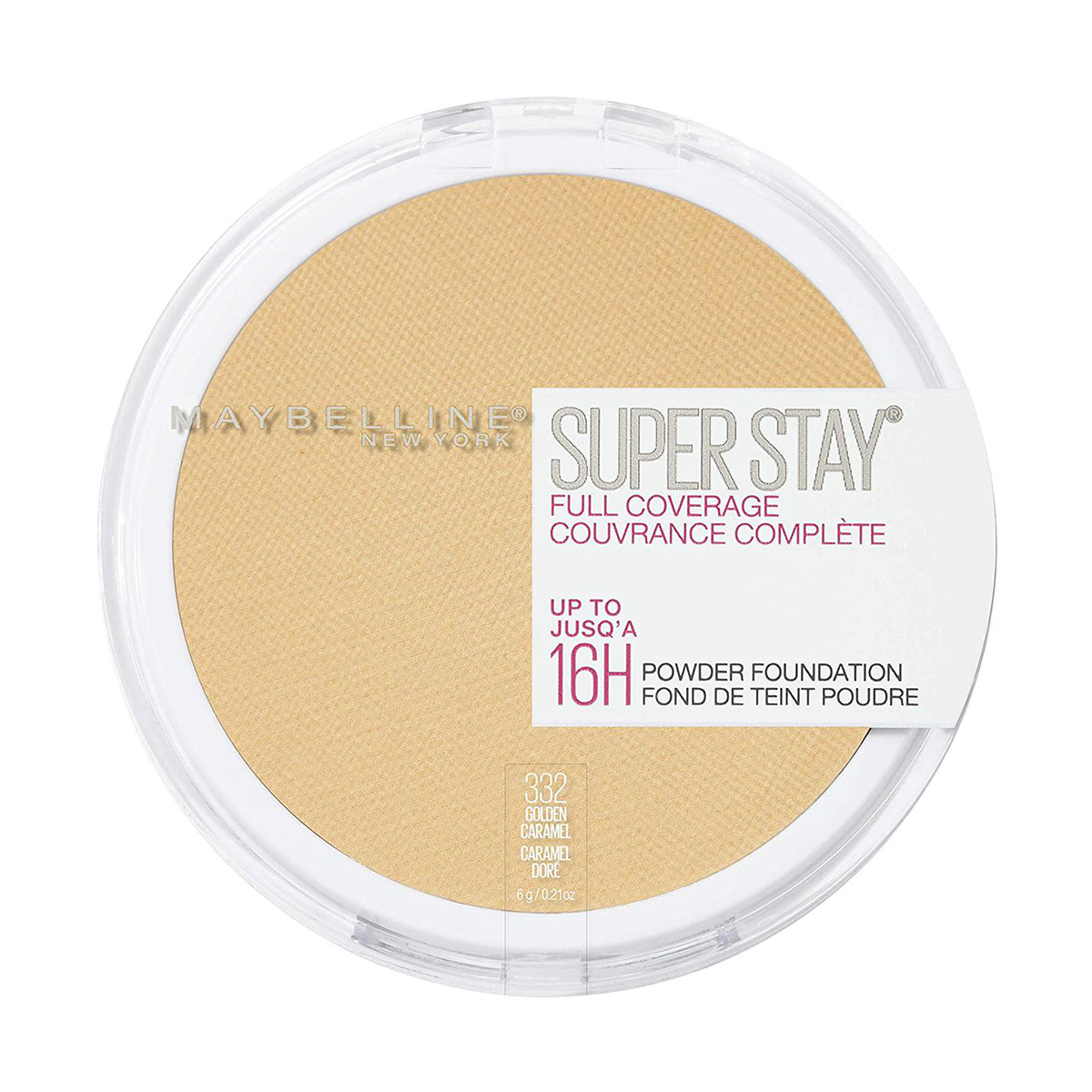 Maybelline New York Super Stay Full Coverage Powder Foundation Makeup, 332 Golden Caramel(usa)