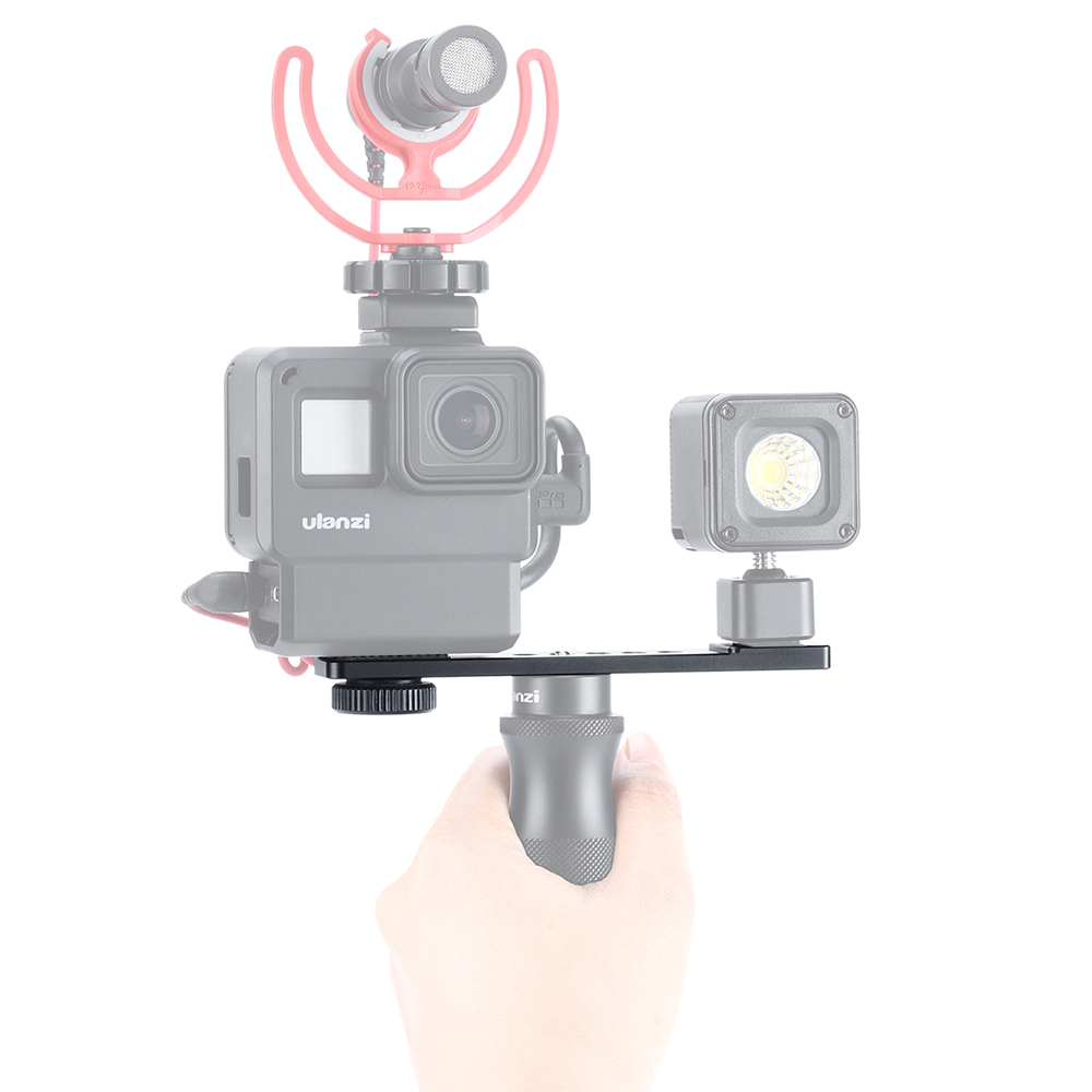 Ulanzi Pt-7 Cold Shoe Stand Bracket Vlogging Microphone Extension Plate With 1/4 Inch Tripod Screw. 