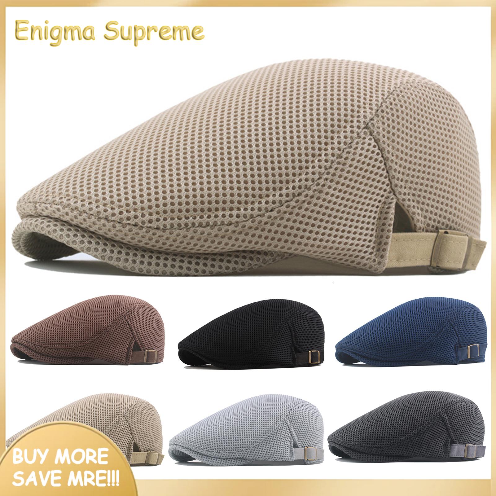 Enigma- Beret Hat Wear-resistant Breathable Mesh Adjustable Men Beret Hat. 
