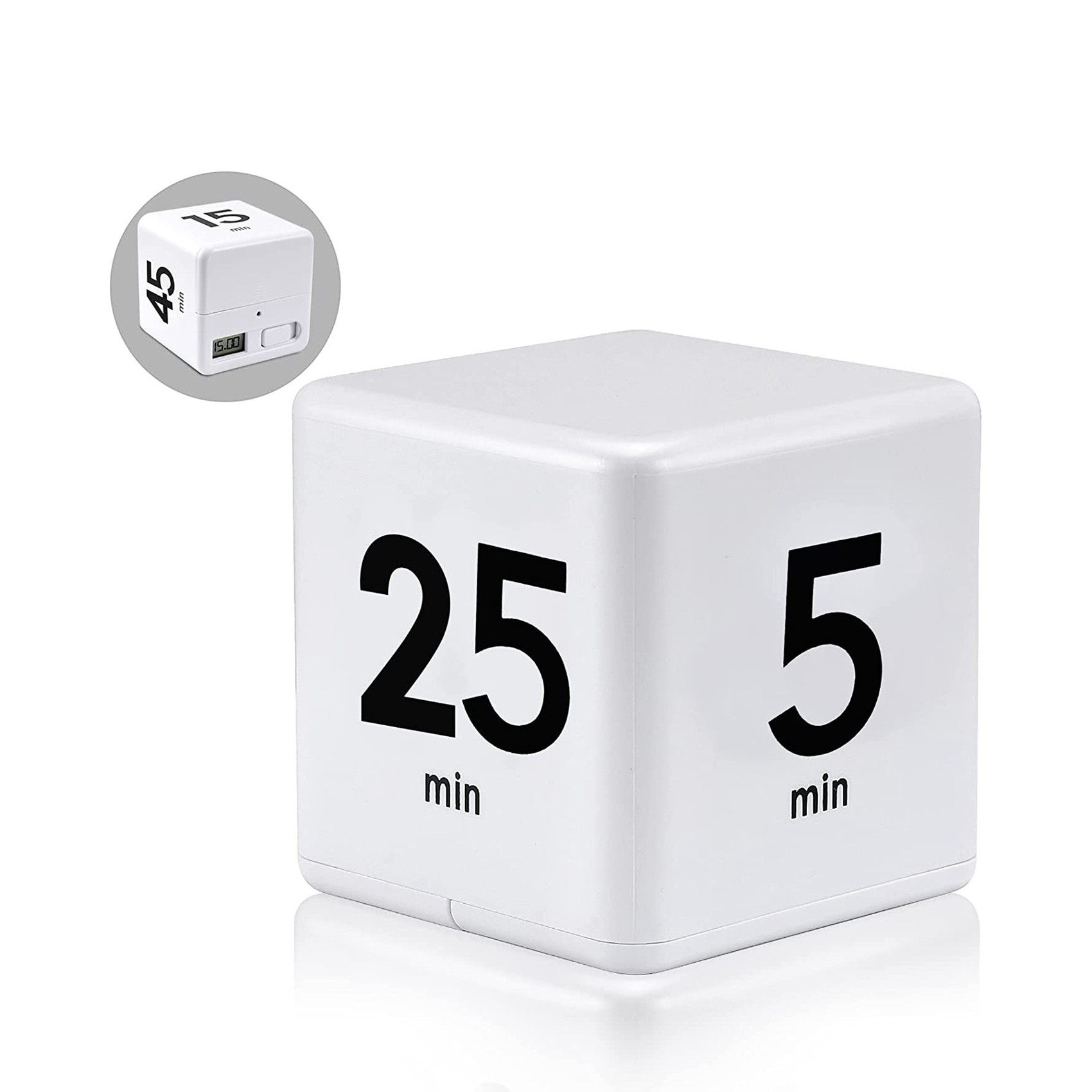 Cube Timer Kitchen Timer Time Management Timer Gravity Sensor Flip for Time Management and Countdown 25-5-45-15 Minutes. 