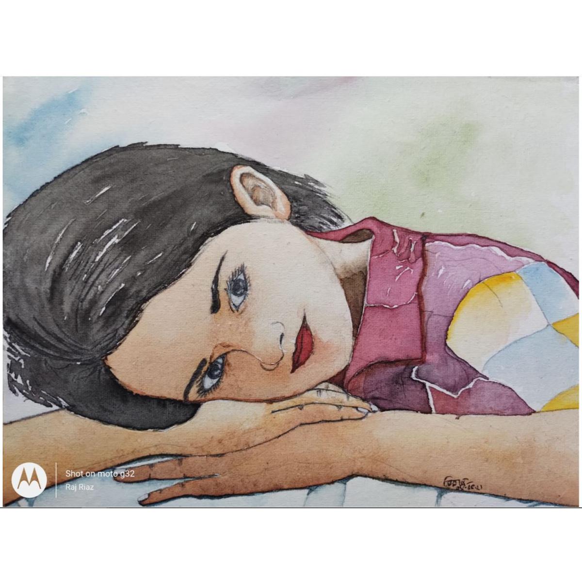 Handmade Watercolor Painting Without Frame And Binding