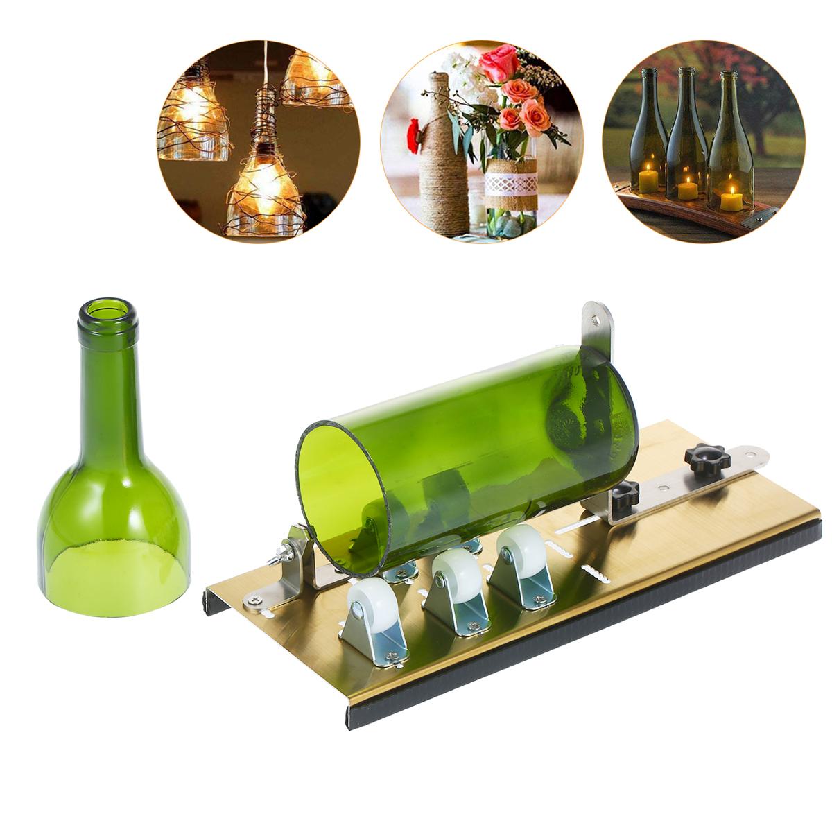 Glass Bottle Cutter Kit Bottle Cutter DIY Machine for Cutting Round Oval Bottles and Mason Jars with Gloves Sanding Paper Fixing Rubber Ring and Pencil Glass Cutter for Bottle DIY Art