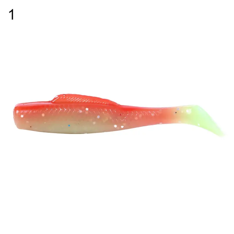 6Pcs/Set 8cm Plastic T Tail Fake Lure Soft Faux Fish Baits Bionic Fishing  Tackle