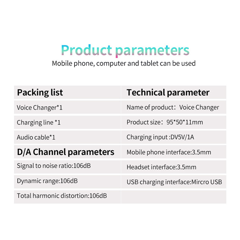 S9 Voice Changer 12 Voice Changing Modulator with Adjustable Voice Functions Phone Computer Sound Card Mic Tool, Fine Workmanship. 