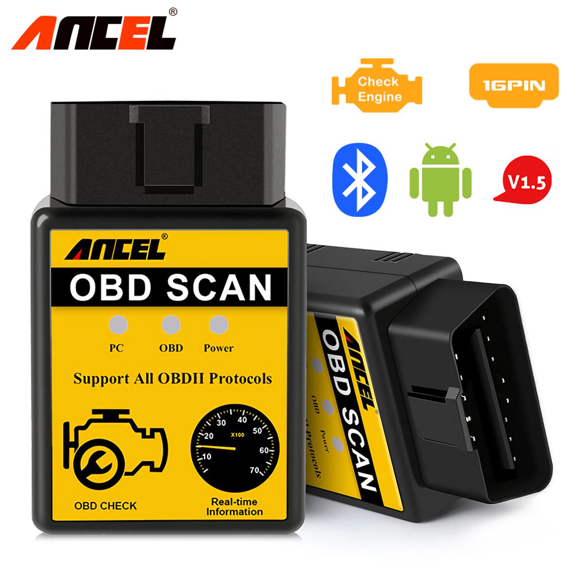Ancel ELM327 OBD2 Bluetooth Scanner ELM 327 V1.5 OBD 2 Auto ODB Car Diagnostic For Engine Code Reader Diagnostic Tool