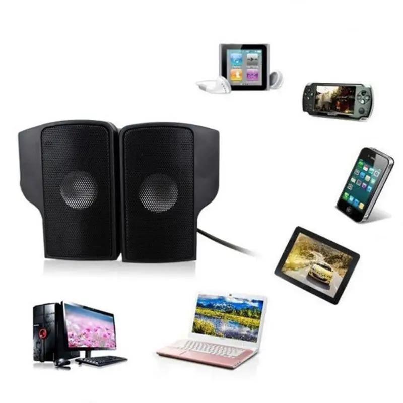 Computer Speakers External Clip On Computer Speakers USB Powered Wired Multimedia Mini Soundbar For PC Computer Laptop Speakers. 