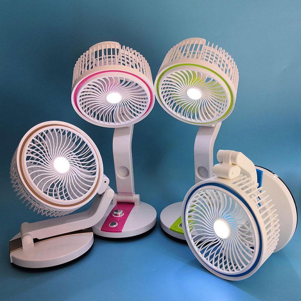 Rechargeable Multifunctional Folding Table Fan with Led Light and USB port LR