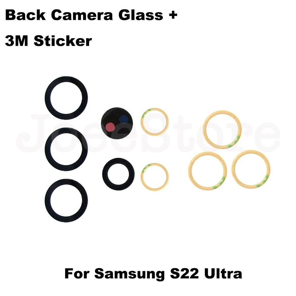 10Pcs Back Rear Camera Glass Lens For Samsung S22 S21 S20 S10 Plus Ultra Lite FE 5G Galaxy S20FE S21Plus Note20 with 3M Glue. 