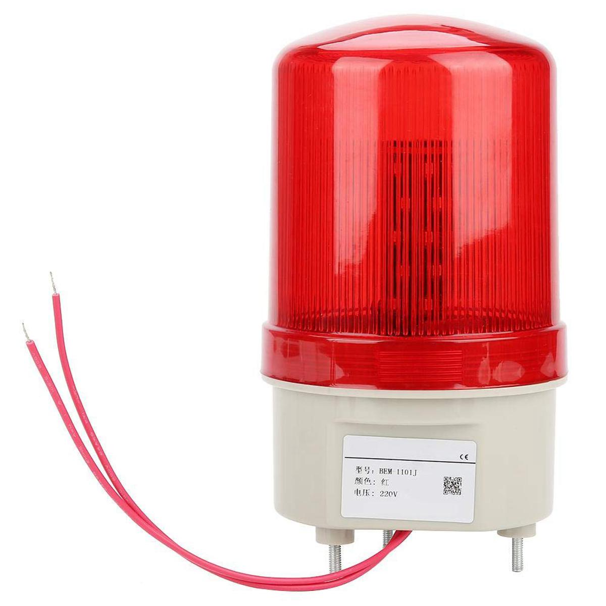 Delicate product Industrial Flashing Sound Alarm Light,BEM-1101J 220V Red LED Warning Lights Acousto-Optic Alarm System Rotating Light Emergency LED Strobe