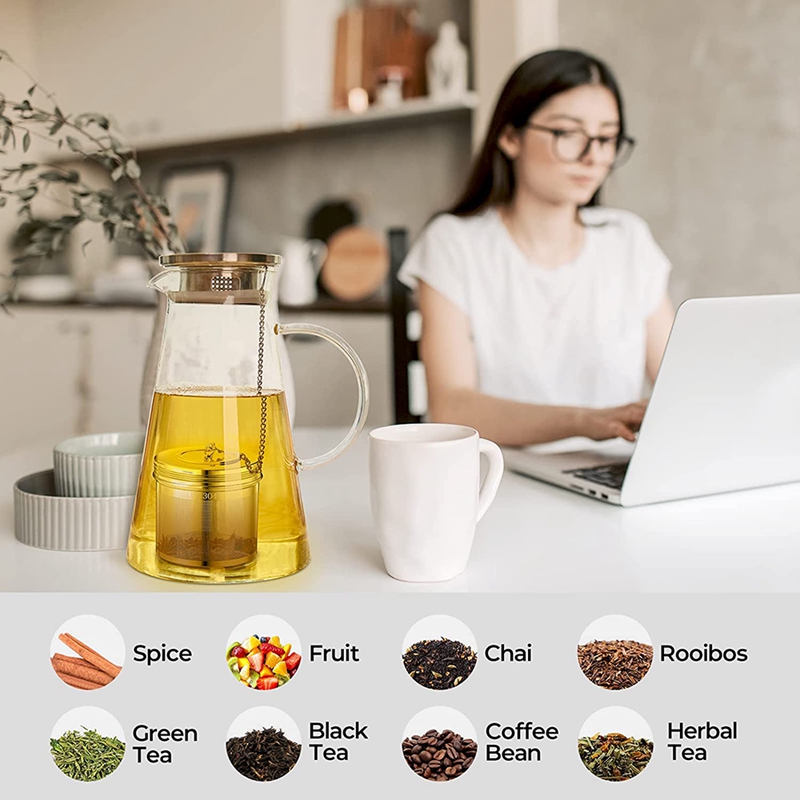 BRADOO 2 Pack Large Tea Ball Infuser for Loose Leaf Tea & Spice Infuser for Cooking, Threaded Lid, Extra Fine Mesh Tea Strainer. 