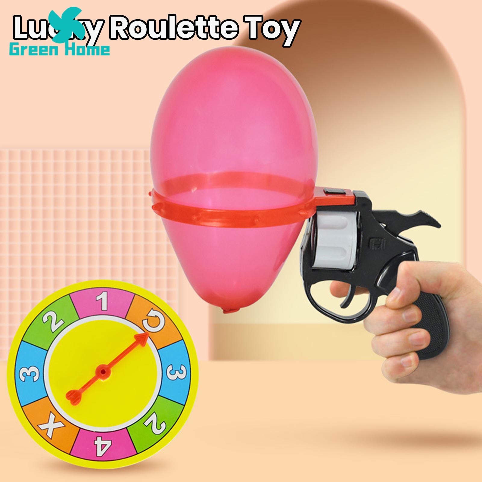 Balloon Shooter Game Russian Roulette Revolver Toy with 10 Balloons Fun Party Game for Bar Interactive Pranks Desktop Lucky Turntable Wheel Shooter. 