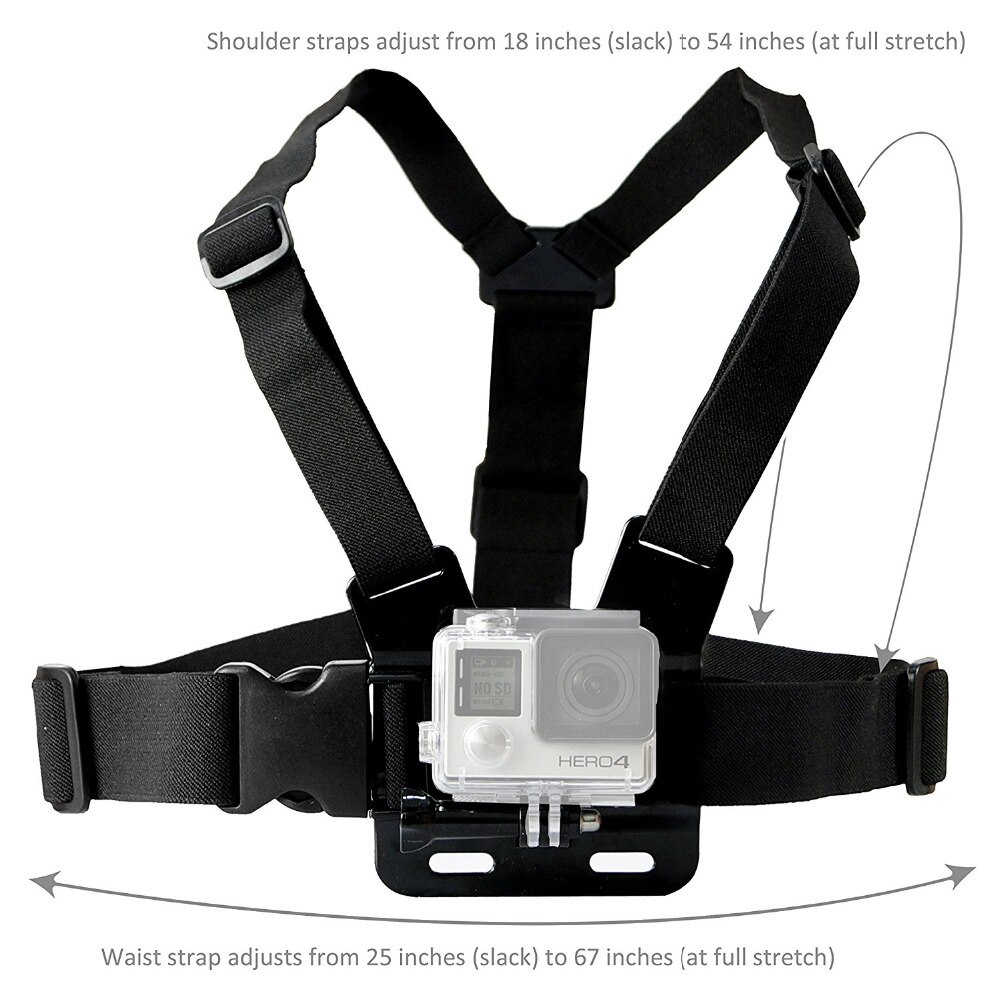 【VisioN Shop】Body Chest Strap for Gopro SJCAM Sony RX0 X3000 X1000 AS300 AS100 AS30 AS20 AS15 AZ1 mini POV Action Cam. 
