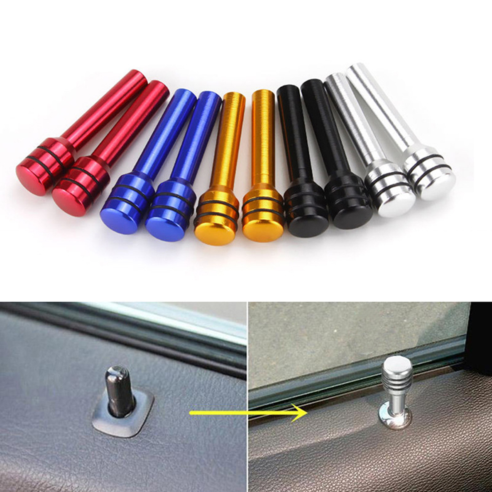 Decorative Car Door Lock Knob Upgrade Car's Style with Universal Aluminum Door Lock Knobs Auto Accessories less Than Car Door Lock Knob. 
