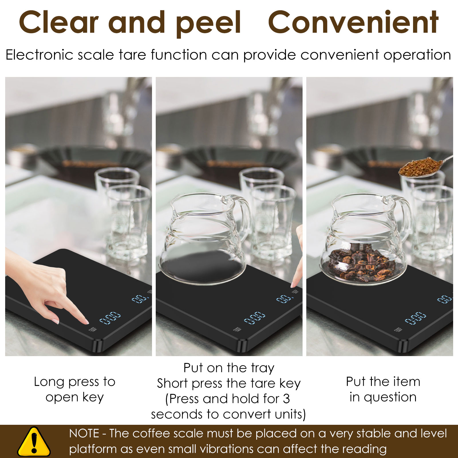 Digital Kitchen Scale with Timer 3kg/0.1g Espresso Coffee Making Mini Food Weight Scale High Precision Measures Rechargeable. 
