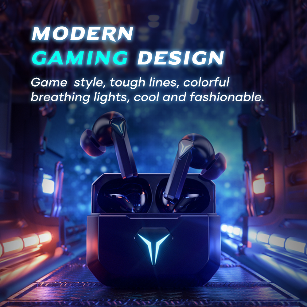 Wavefun G100 Wireless Bluetooth Gaming Earbuds TWS 45ms Low Latency Headphones RGB Light AAC Wireless Earphones Volume Control Earbuds With Dual Microphone ENC  (Black). 