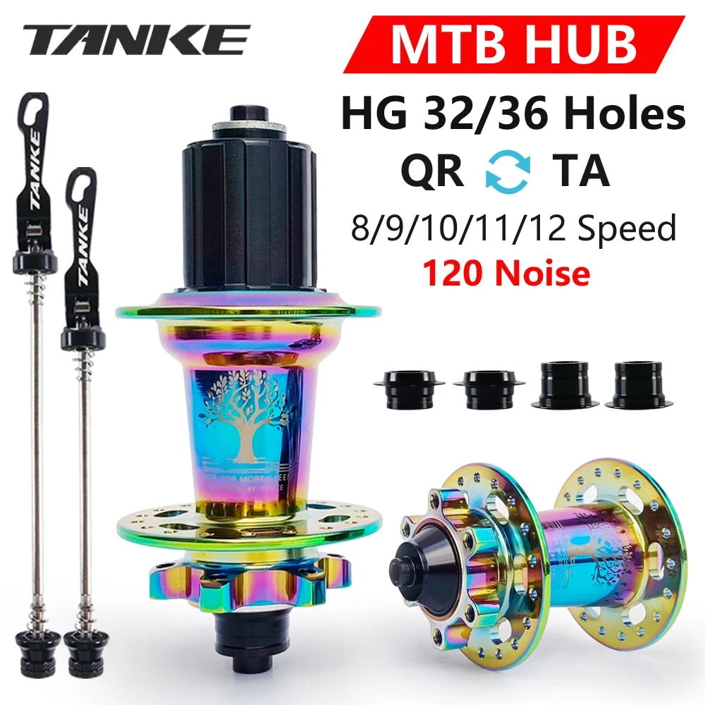 TANKE 120 Click Hub 6 Bearing MTB Mountain Bike Hub Front Rear Thru HG 28 32 36 Holes Disc Brake Bicycle Hubs 8 9 10 11 12 Speed. 