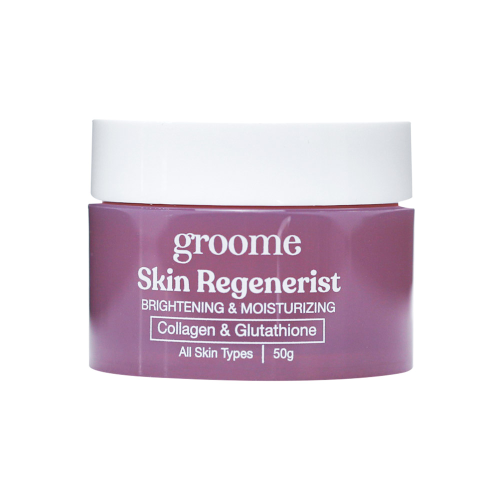 Groome Skin Regenerist Brightening & Moisturizing lightweight soft finish bright skin day/night cream collagen boost deep hydration anti-aging