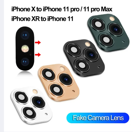 Phone Upgrade Fake Camera Lens Sticker Cover Screen Protector For iPhone XR X Change To iPhone 11 Pro Max. 